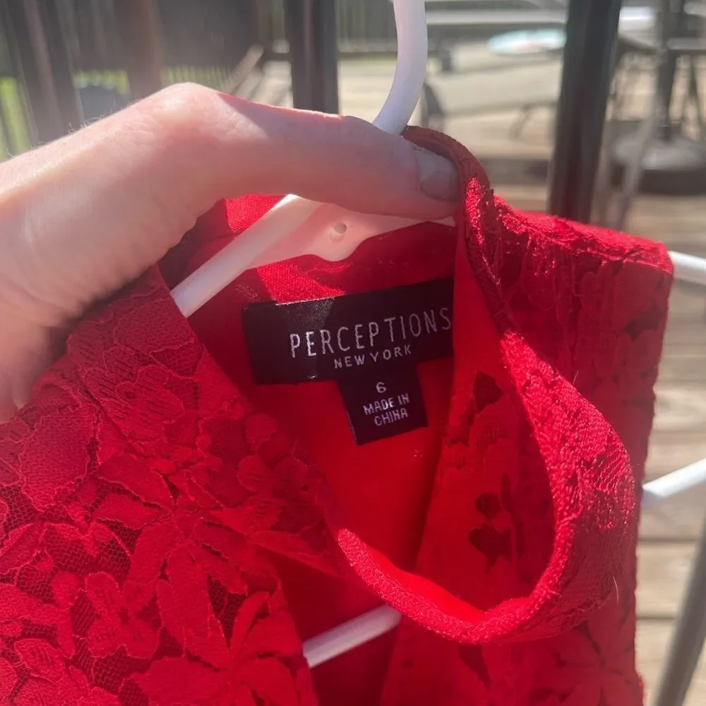 Perceptions New York red lace dress